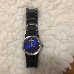 Nixon black and blue watch